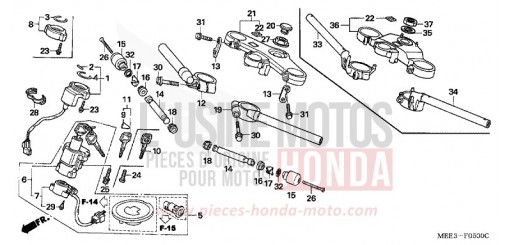 TUYAU DE GUIDON/PONT SUPERIEUR CBR600RR3 de 2003